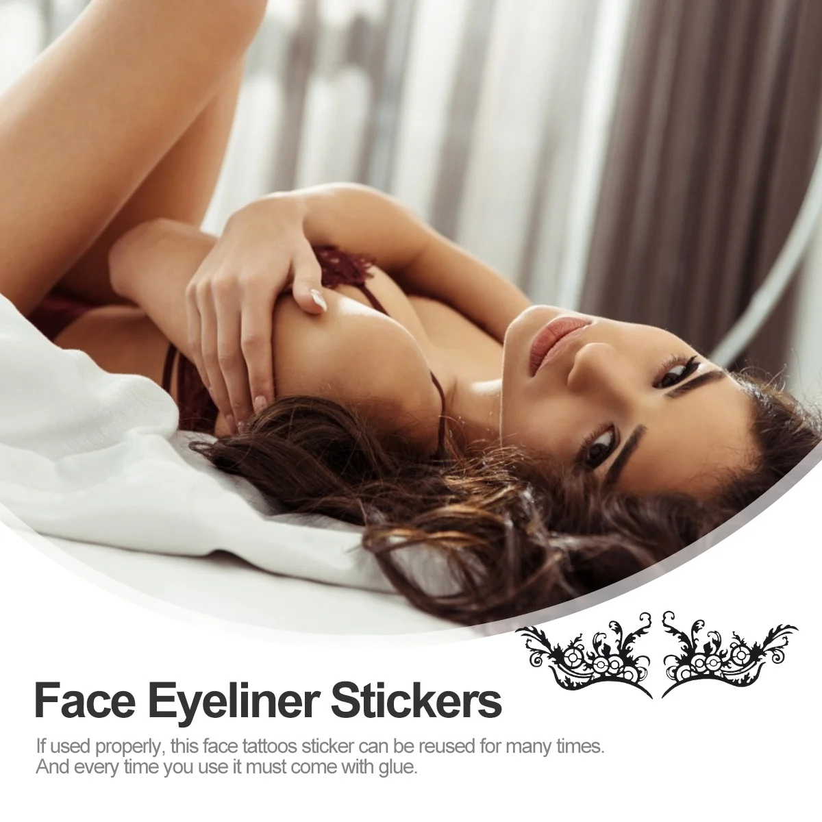 

5Pairs Eye Lace Stickers Makeup Stickers No Extra Glue Needed for Dramatic Face Body Art Costumes Festivals Face Decals