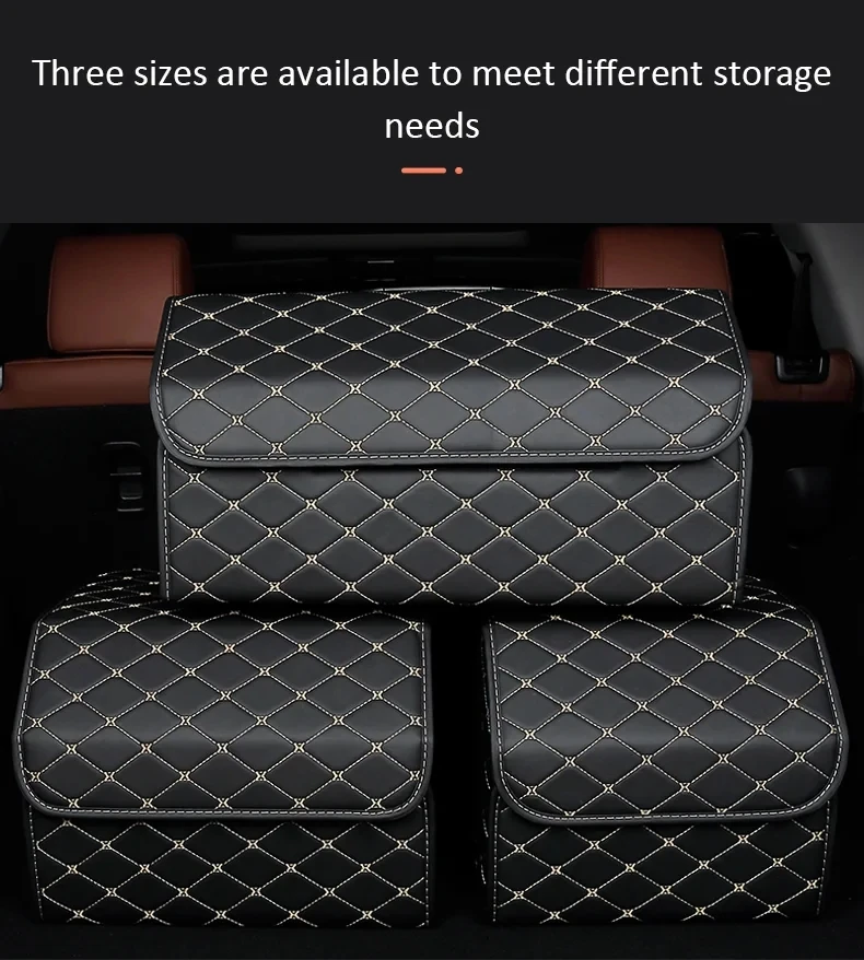 Large Capacity Auto Multiuse Tools Storage Bag Car Trunk Organizer Box Stowing Tidying Leather Folding For Emergency Storage Box