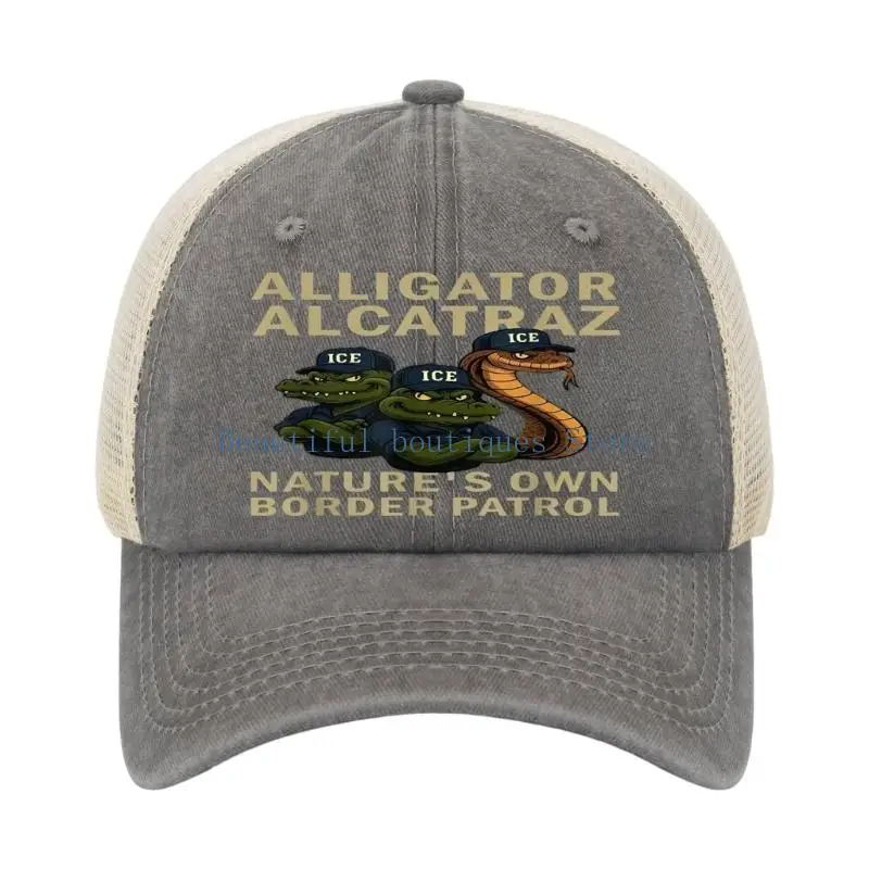 U4LF Fashionable Alligators Pattern Baseball Cap Adjustable Fit Breathable Outdoor Hats Multiple Colors Pair with Any Outfit