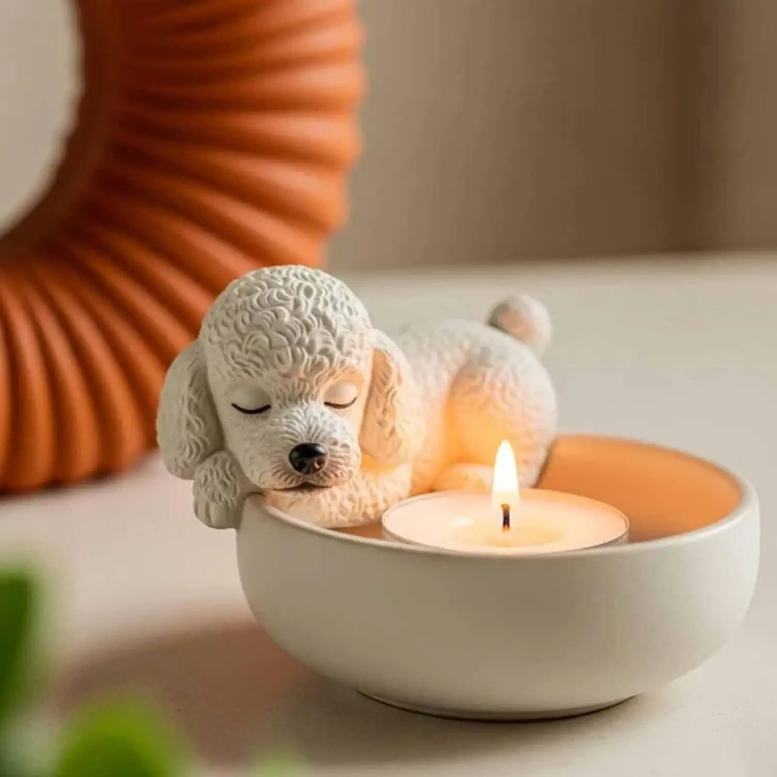 Tea Light Holders Decorative Candle Holders Dog Design Modern Candlestick for Home Kitchen Fireplace Centerpiece Event Party