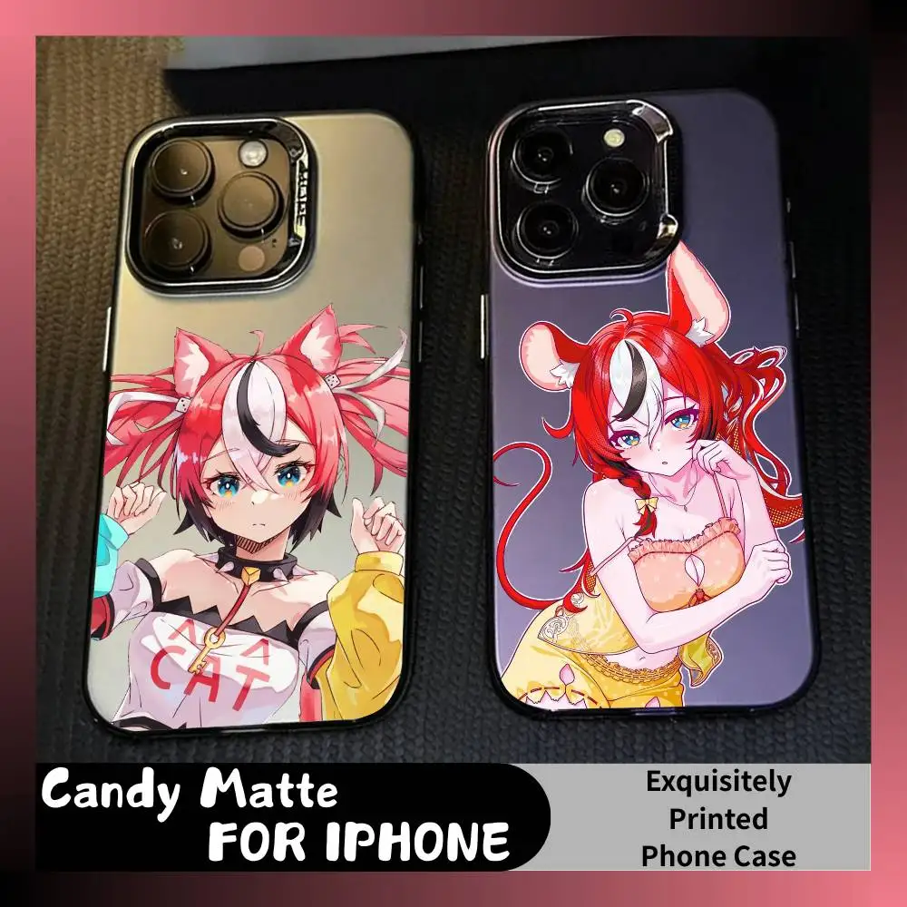 

VTuber H-Hakos H-Live Baelz Phone Case For iPhone 16 17 15 14 12 13 Pro Max Black Candy Matte Shockproof Cover