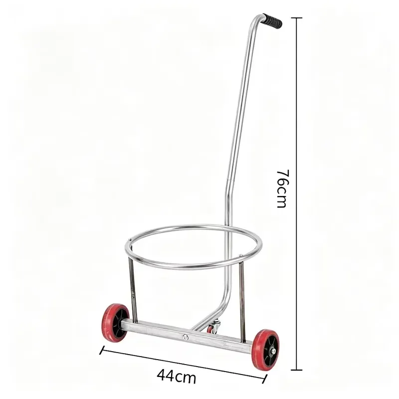 Portable Metal Bucket Trolley Wheeled Holder for Cleaning Transport Heavy Duty Rolling Cart with Wheels for Mop Pail Storage