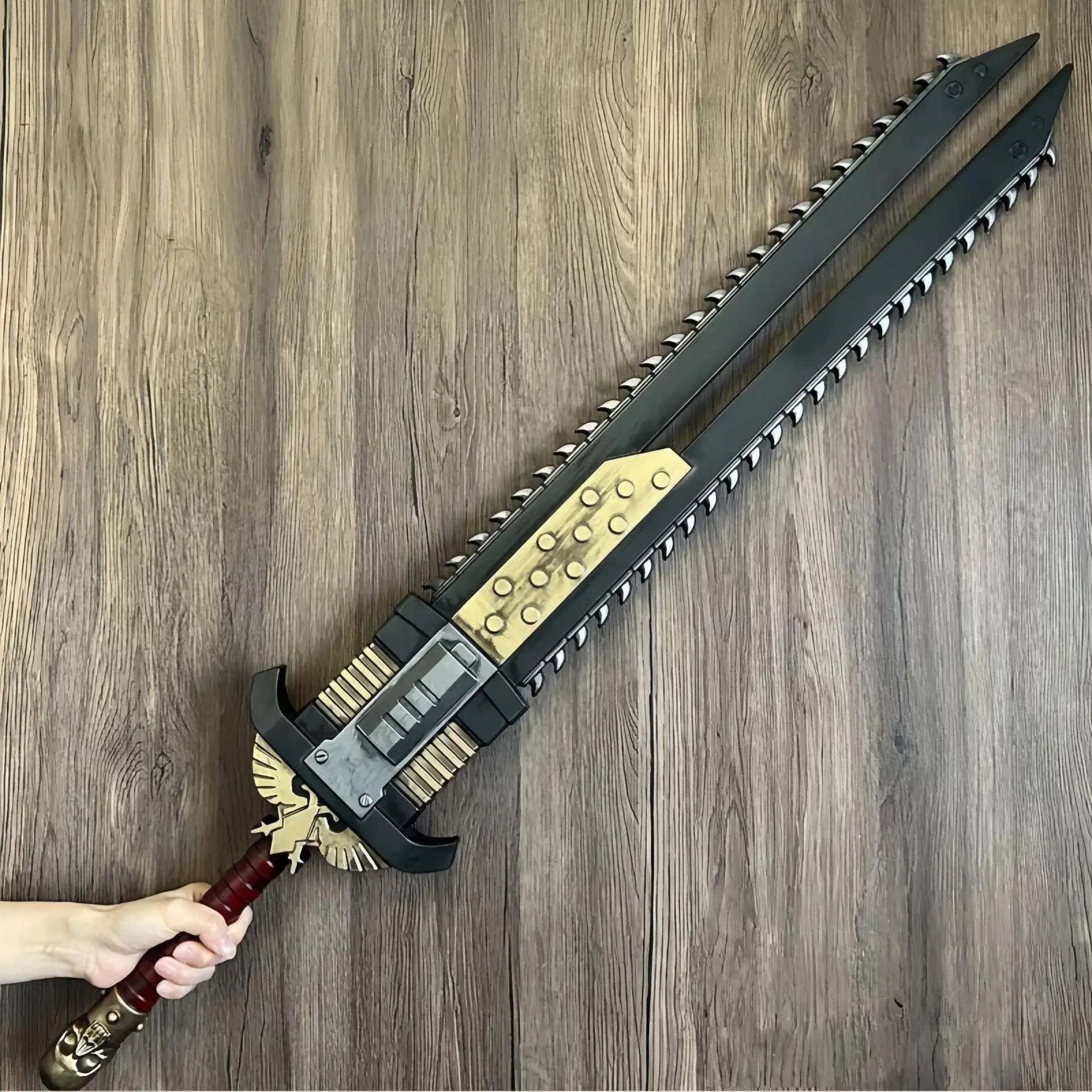 PU Soft Rubber Game Cosplay Props Model Storm ChainSaw Sword,Power Sword,Blaster Toy Gun Outdoor Role-playing Decoration Gifts