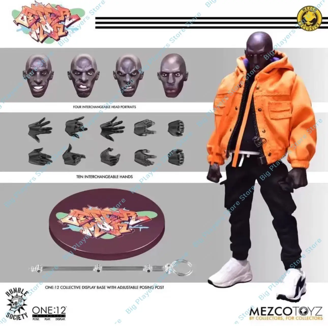 

Spot Goods Mezco Toyz Gold Label Limited Leightman Street Graffiti Black Hip-Hop Postman Articulated Action Figure Model
