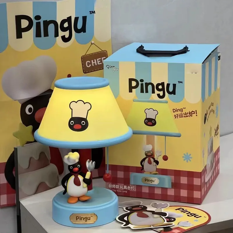 New Pingu Chef Style Night Light Cute Cartoon Penguin Table Lamp Creative Desktop Ornament For Bedroom Home Decor Gift