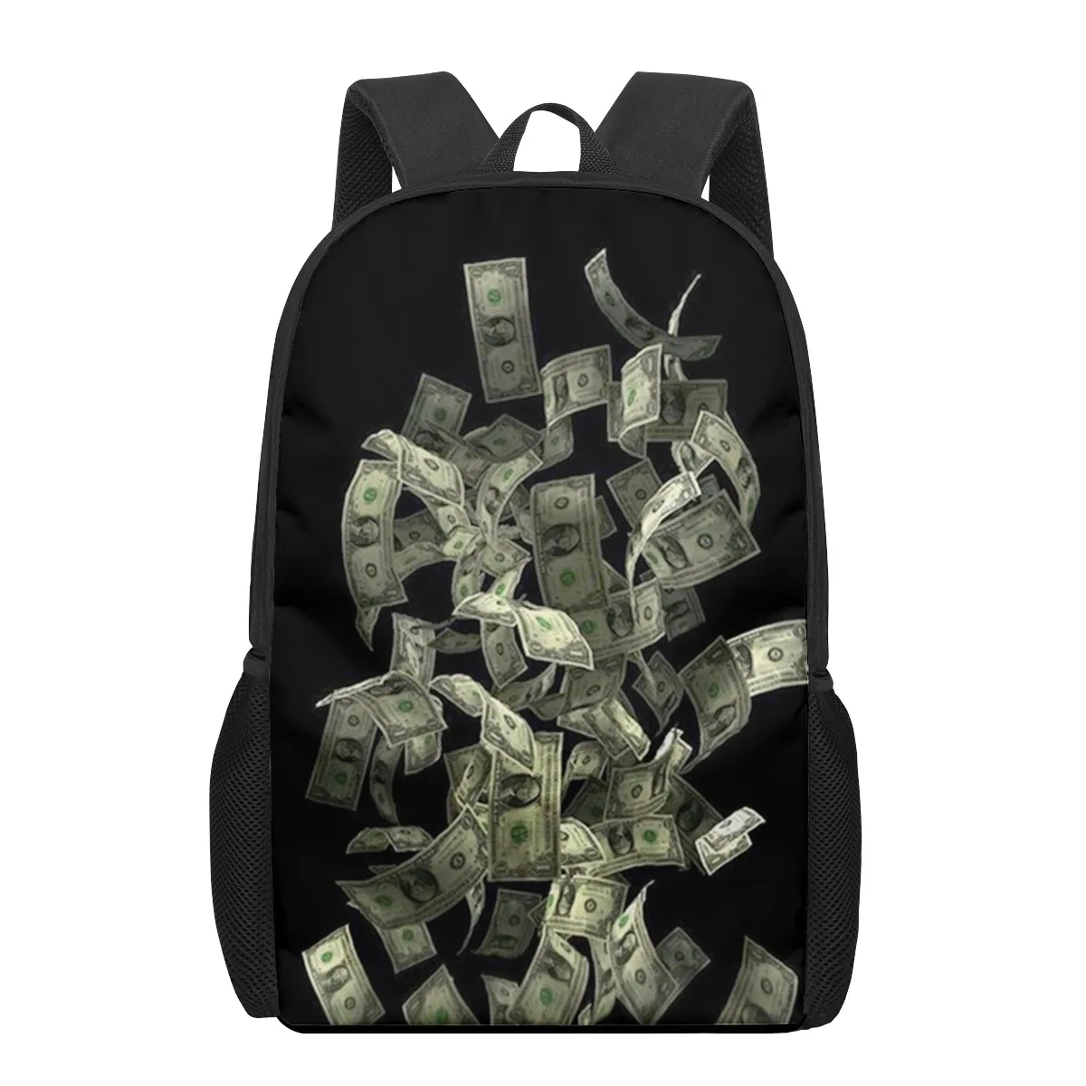 Sac d'école à motif 3D pour enfants, sac à dos pour enfants, sacs de livre décontractés, sacs à dos pour garçons et filles, dollars jeunesse, argent