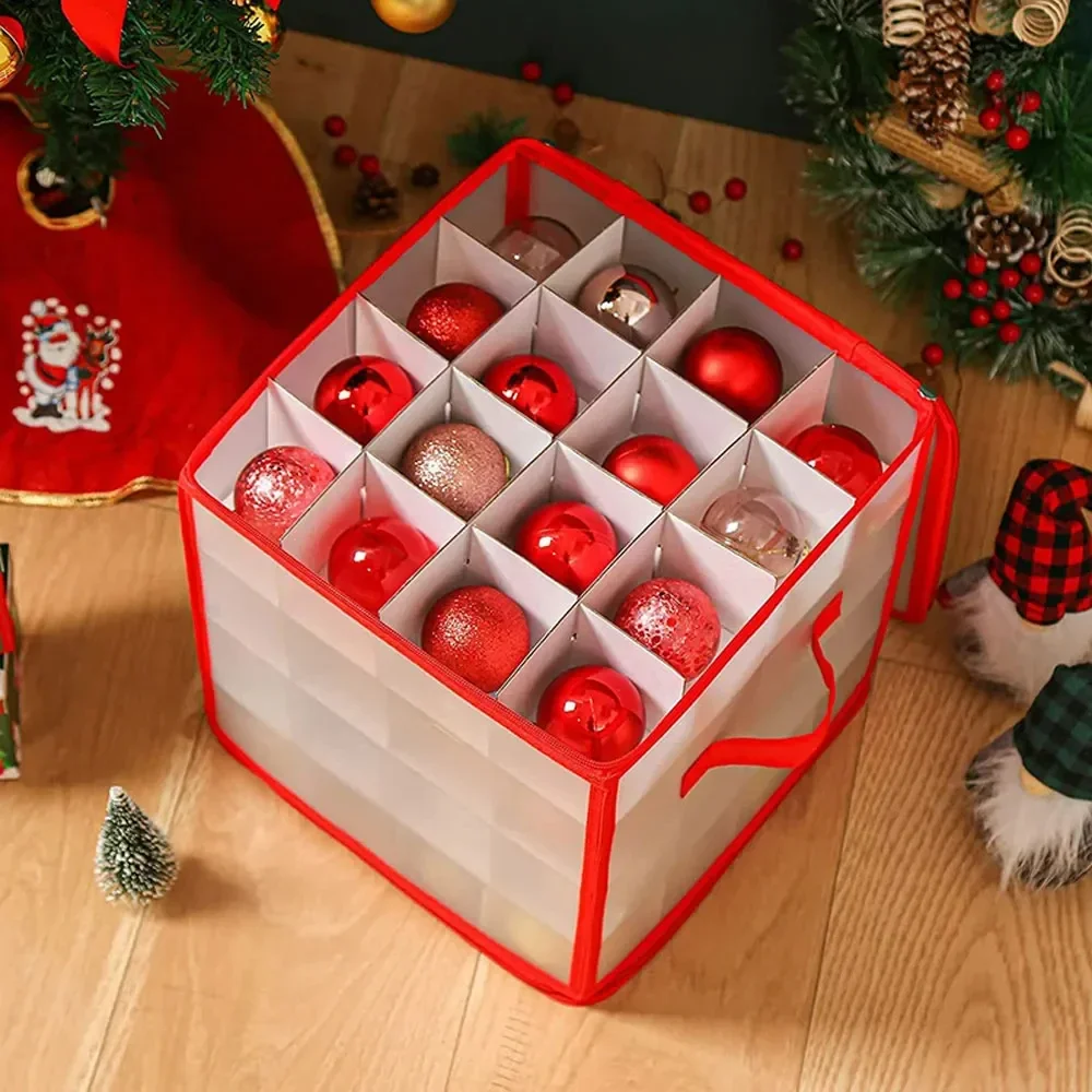 64 Grid Christmas Ball Storage Sorting Christmas Ball Storage Containers Holiday Xmas Ornaments Organizer Baubles Storage Box