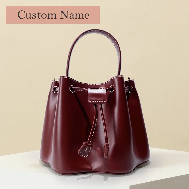 Custom Name Initials Petal Bucket Bags For Women Luxury Designer Handbags And Purses 2024 New In PU Top Handle Underarm Shoulder