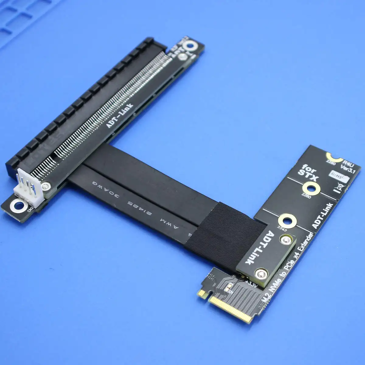 ADTLINK M.2 NVME إلى PCIe 3.0 x16 كابل الناهض M.2 NGFF NVMe STX اللوحة الأم بطاقة الرسومات تمديد Gen3.0 M.2 إلى X16 محول