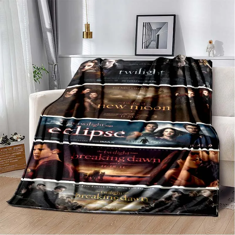 Twilight Movie Print Flannel Blanket Ultra Soft Cozy Warm Throw For Sofa Bedroom Game Room Living Room Home Bedding  Decor Gift