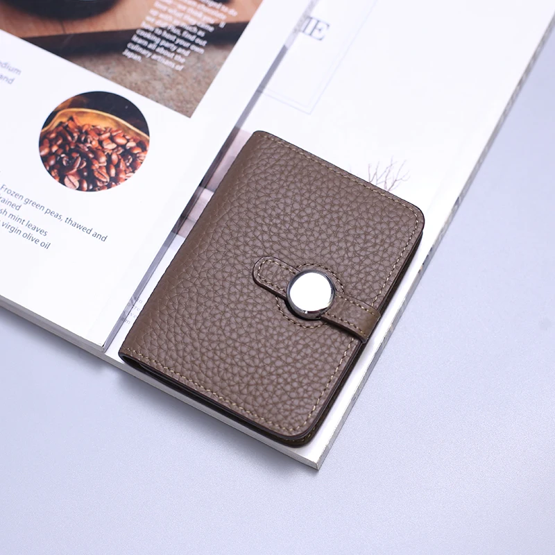 Genuine Leather Unisex Money Bag Luxury Design Famous Brand Hasp Square Wallet Fashion Card Holders Women Small Coin Purses