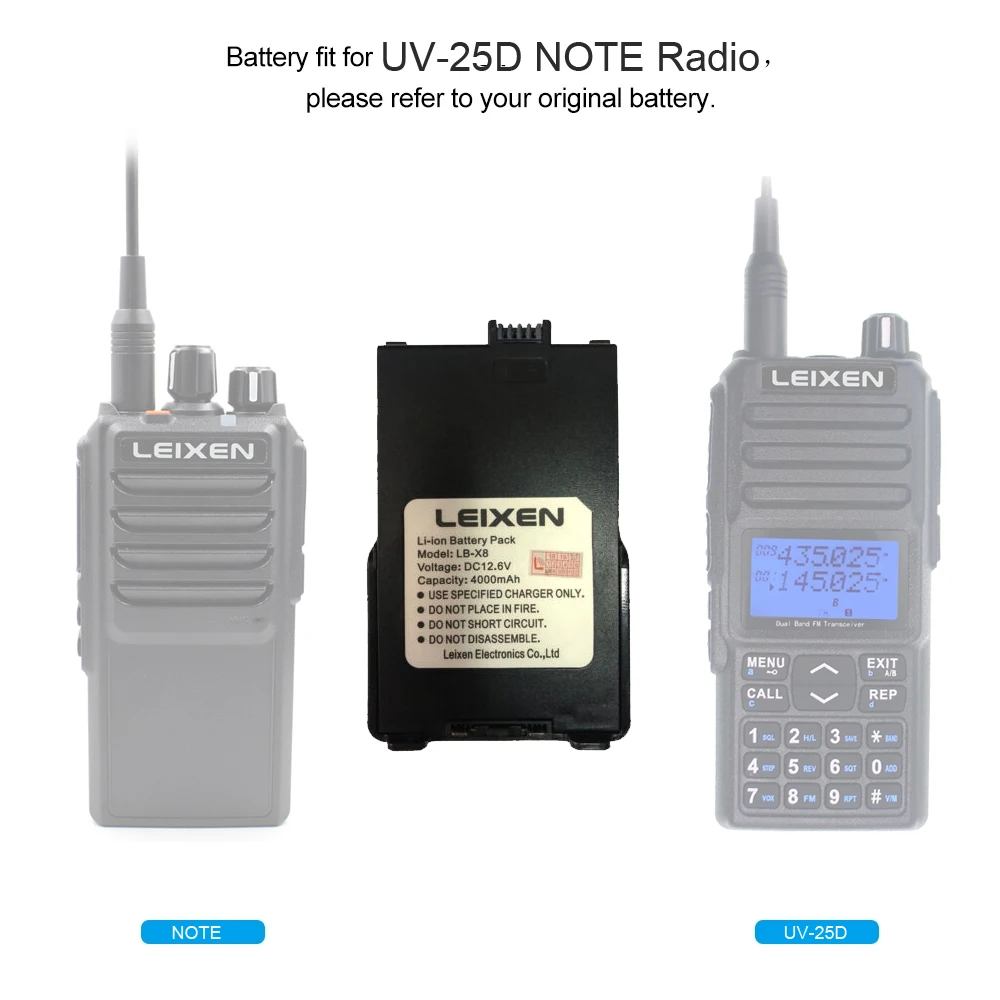 New Original 4000mAh Li-ion Battery for LEIXEN UV-25D NOTE Ham Radio Long Distance Walkie Talkie