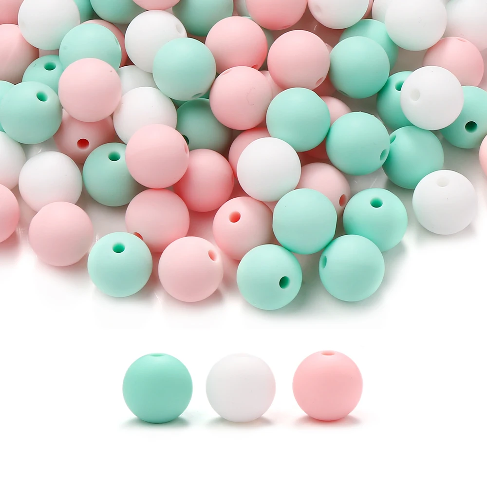 30Pcs 15Mm Macaron Colour Matching Round Beads Decorative Beads Diy Crafts Accessories for Making Bracelet Keychain Phone Chain