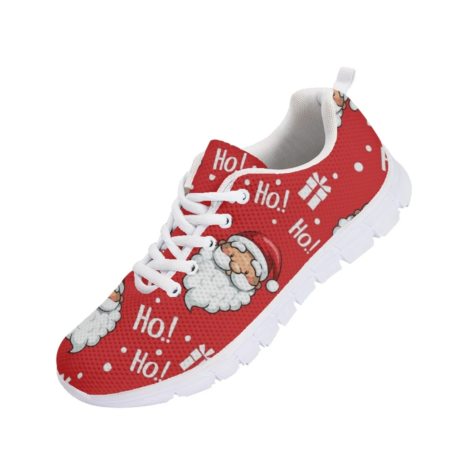 Belidome-zapatos navideños de Papá Noel para mujer, Zapatillas informales, transpirables, para correr y caminar