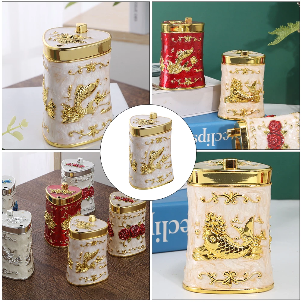 

1pc Decorative Toothpick Box Home Holders Automatic Pressing Boxes Dispenser Smooth Hidden Button Dust Resistant Large Capacity