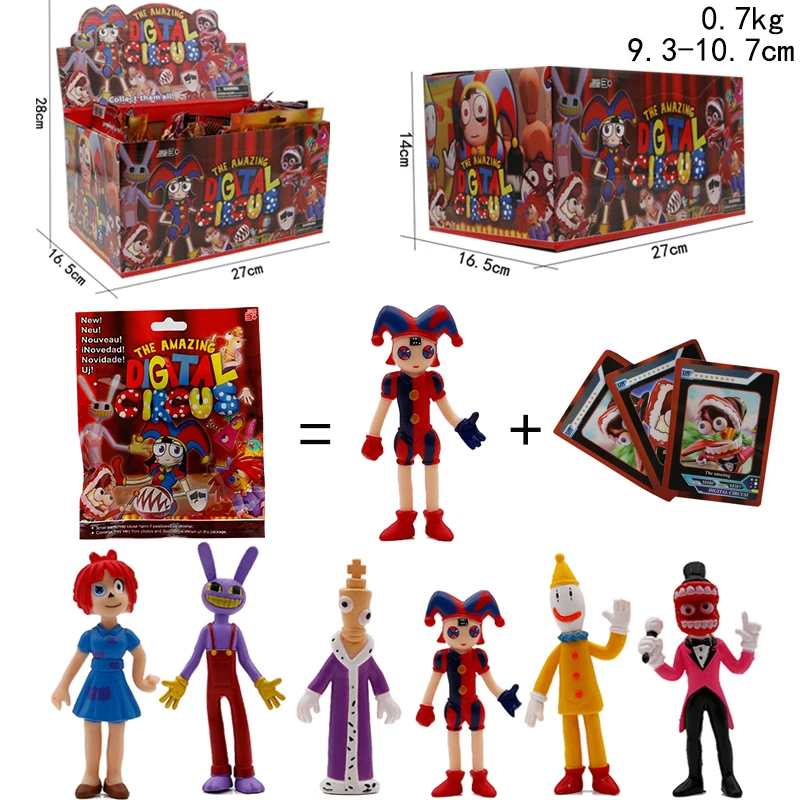 24Pack/Set The Amazing Digital Circus Figure Card Toy Pomni Jax Kagatha Kinger Caine Kaufmo PVC Model Doll Figurines Kids Gift