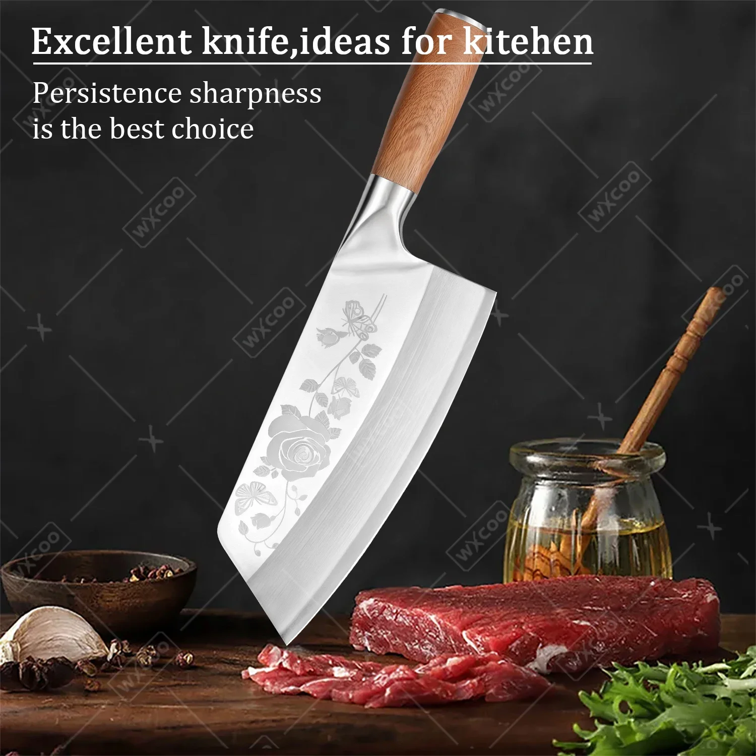 Stainless Steel Kitchen Knives Specialised Vegetable and Fruit Slicer Kitchen Accessories Household Meat Cleaver Chef Knife
