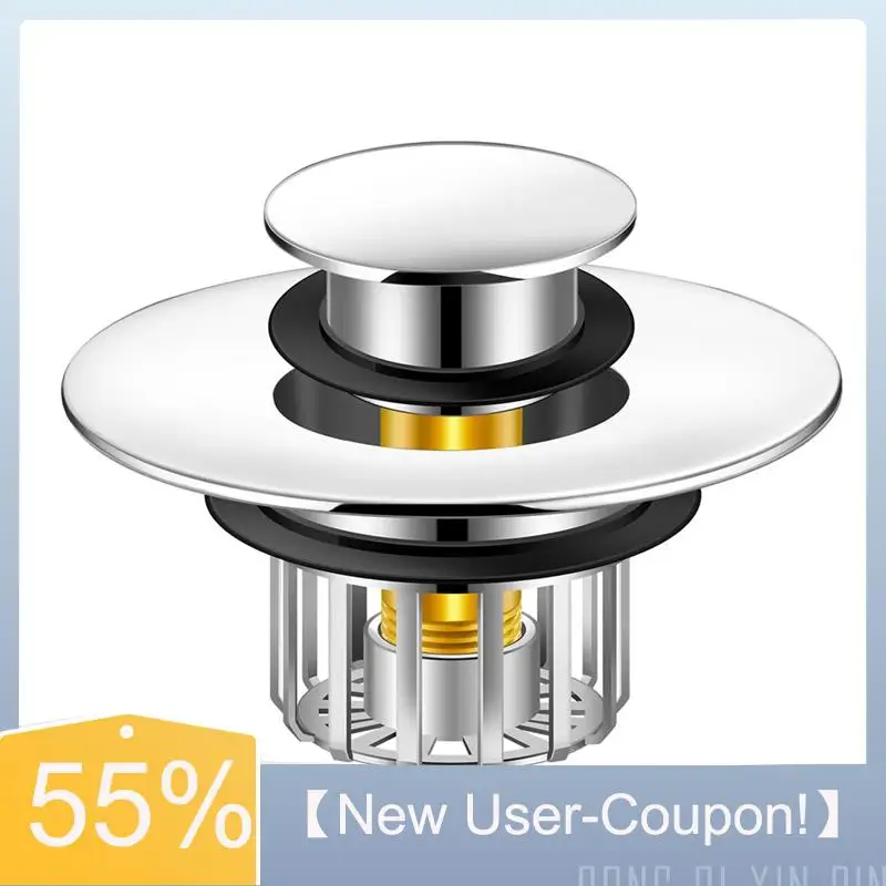 A81M Nieuw - Koperen kuipplug, Catcher 2-in-1 -Up-ontwerp, haarvangst voor aftapplug met anti-verstoppingsfiltermand voor bad