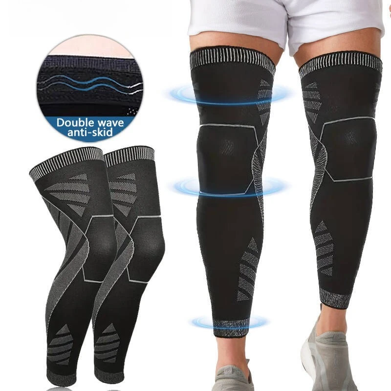 Knitted Non Slip Compression Knee Pads Leg Sleeves for Running Basketball Cycling with Extended Support Muscle Protector