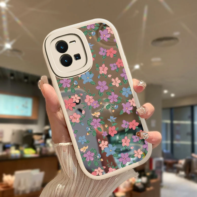 Silicone Shockproof Case For Vivo U3 U 3 T1X Z3 Mirror Makeup Flower Cover For Vivo Z3 Z 3 Z3I Z1X T1 X Soft Back Fundas