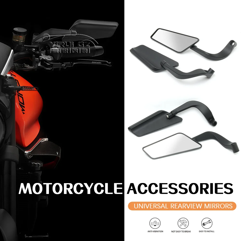 

NEW Side View Mirror MONSTER 821 18-25 New Universal motorcycle rearview mirror Motorcycle For Ducati Monster 937 SP 2021-2025