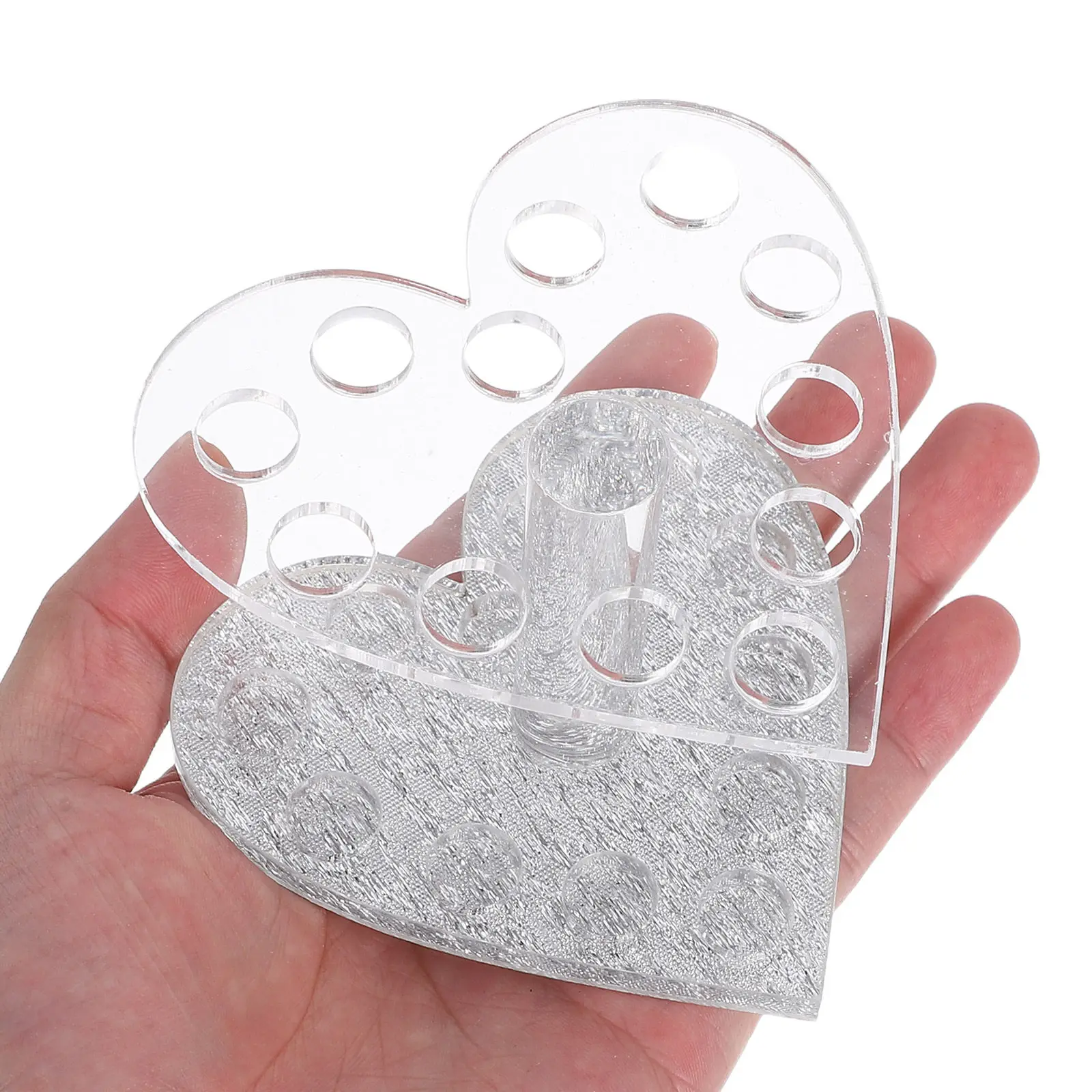 

1Pcs Heart Shape Nail Brush Tool Holder Stand for Nail Art Pens Gel Polish Brushes Carving Tools Organize Desk Prevent Mess Easy
