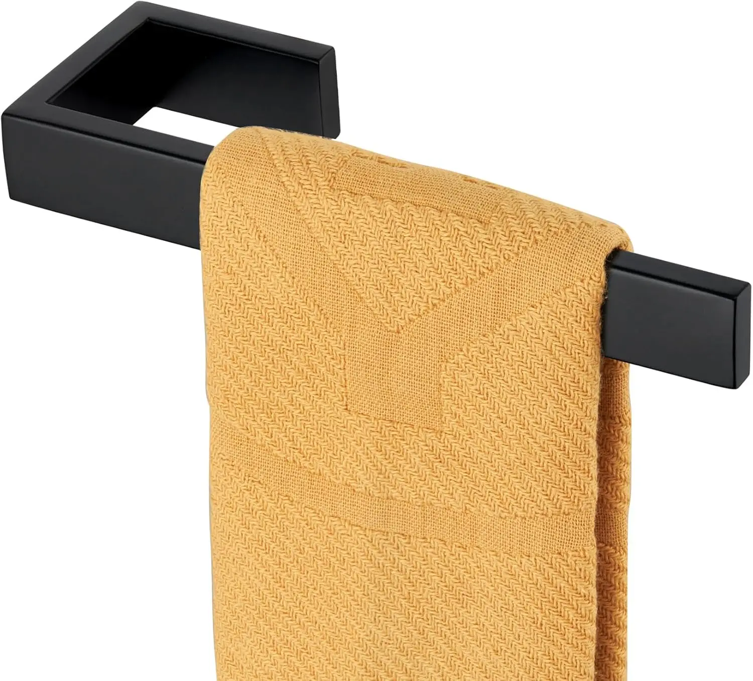 

Matte Black Wall Mounted Towel Bar, 9.09 Inch Stainless Steel Hand Towel Holder for Bathroom Kitchen, Rustproof Easy Install