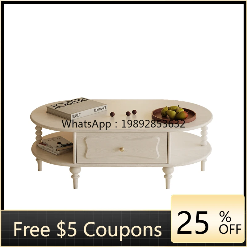 

YFY Coffee Table Living Room Home Combination New French Cream Style American Vintage Light Luxury High-end
