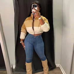Doyerl Winter Bubble Puffer Coats and Jackets for Women Streetwear Cropped Coats Harajuku Ladies Warm Solid Jacket Coat Female