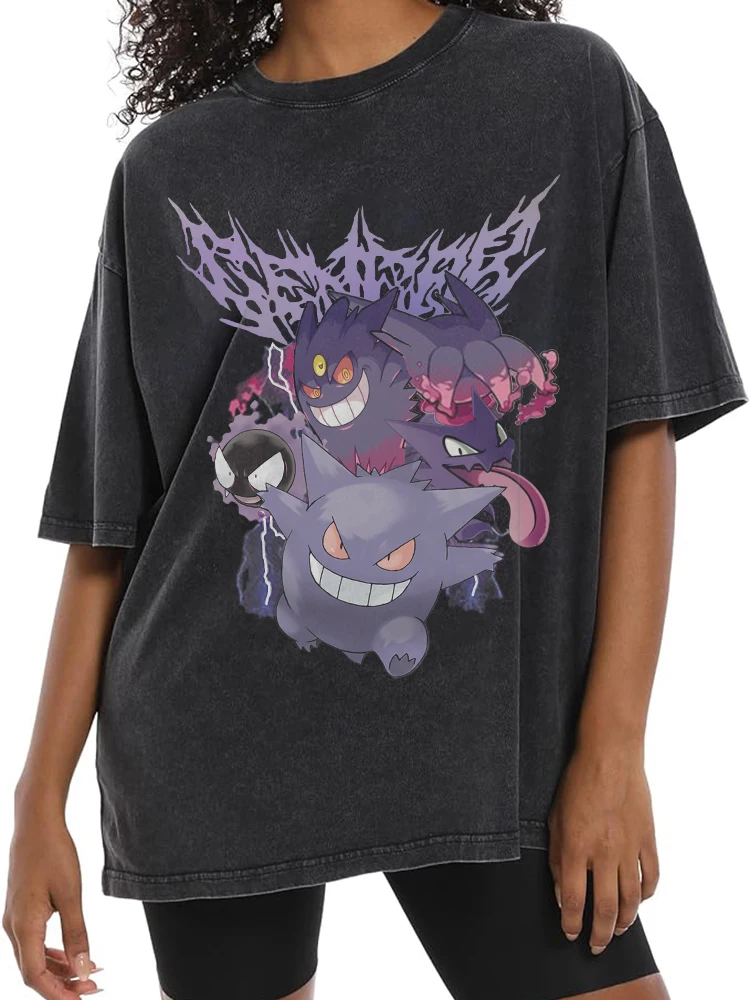 GHOST Anime DTG Print Men Vintage Cotton T shirt Summer O Neck Casual Tops Tee Oversize Plus size Clothes Women Tshirt