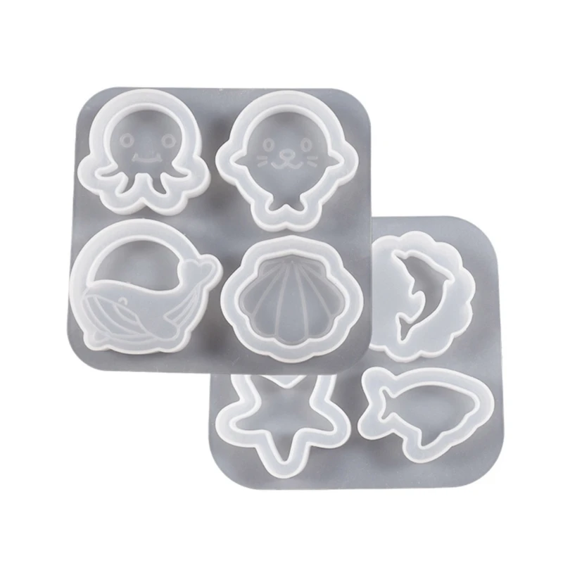 3D Quicksand Silicone Mold para Resina Shaker, DIY Artesanato Suprimentos, Animais Marinhos, E15E