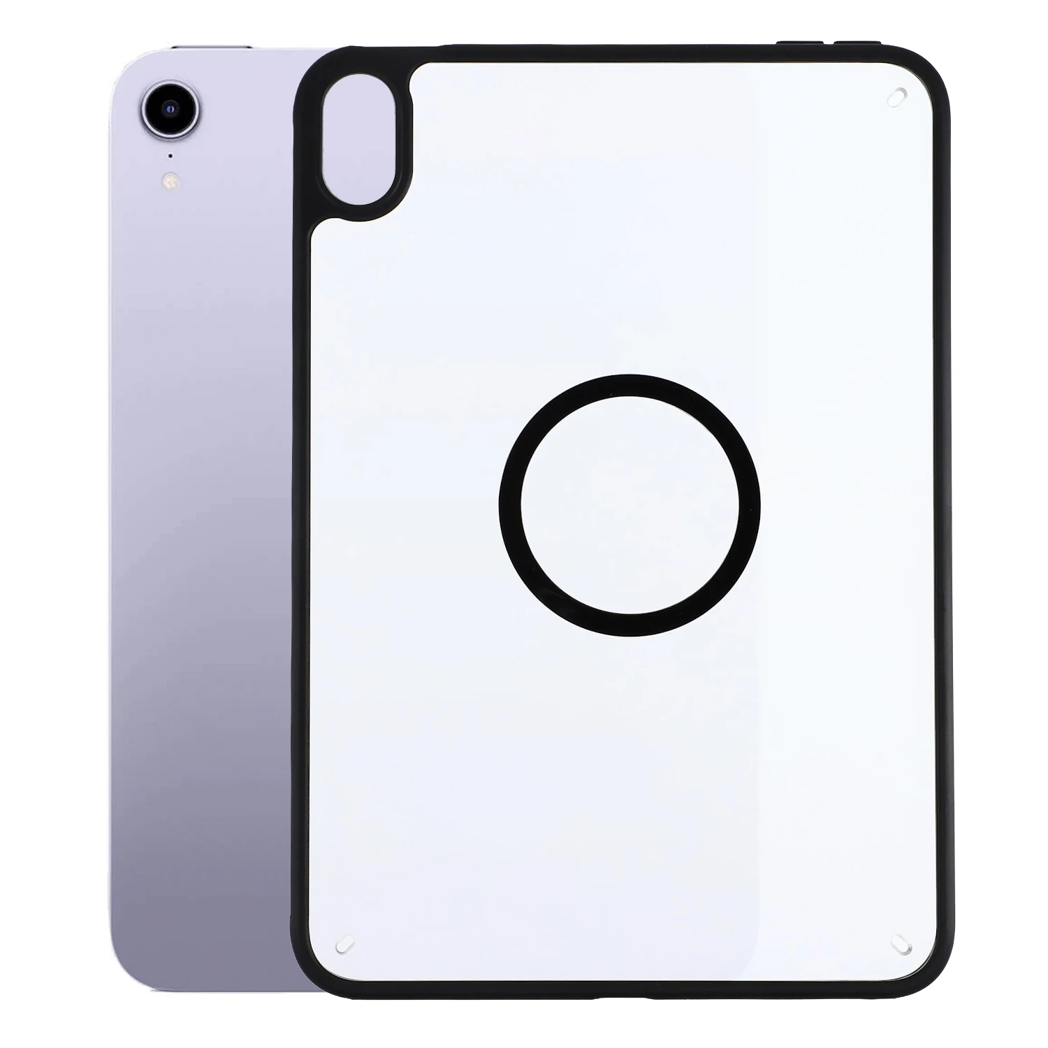 

Магнитный чехол для iPad mini (2024) / (2021) с однотонной рамкой, матовой прозрачной задней панелью, из TPU и PC - Прозрачный