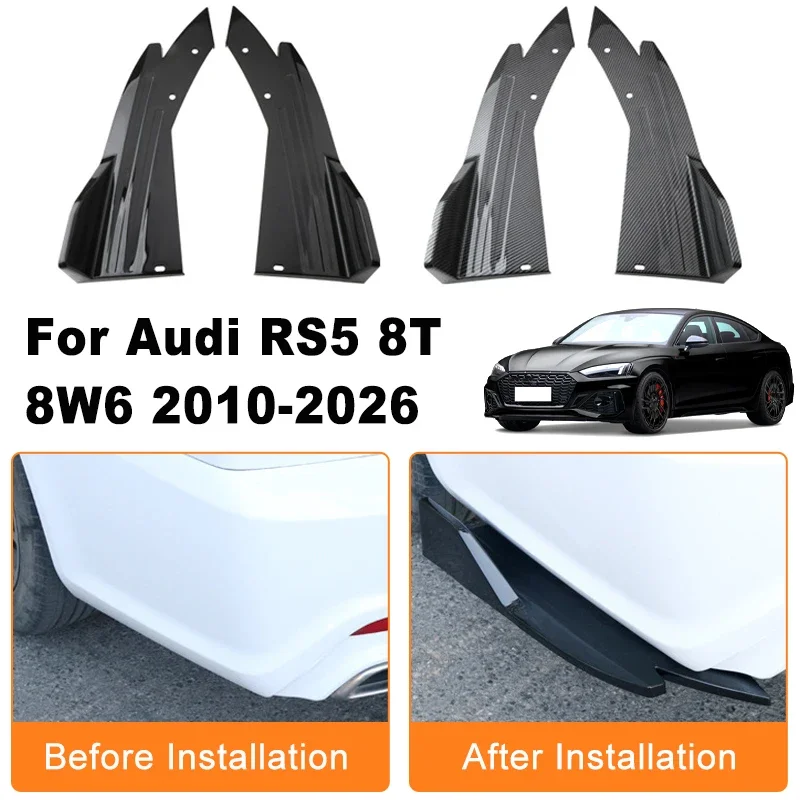 

Car Rear Bumper Spoiler Lip Diffuser Side Skirt Splitter Wrap Angle Anti-Crash Protection For Audi RS5 8T 8W6 2010-2026 2011