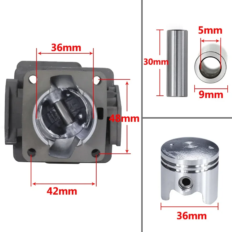 1E36F-5B Brush Cutter MTD SMART Cylinder Piston Kit Block Set Dia 36mm For BC 33 Grass Hedge trimmer Mitsubishi TB33 TU33