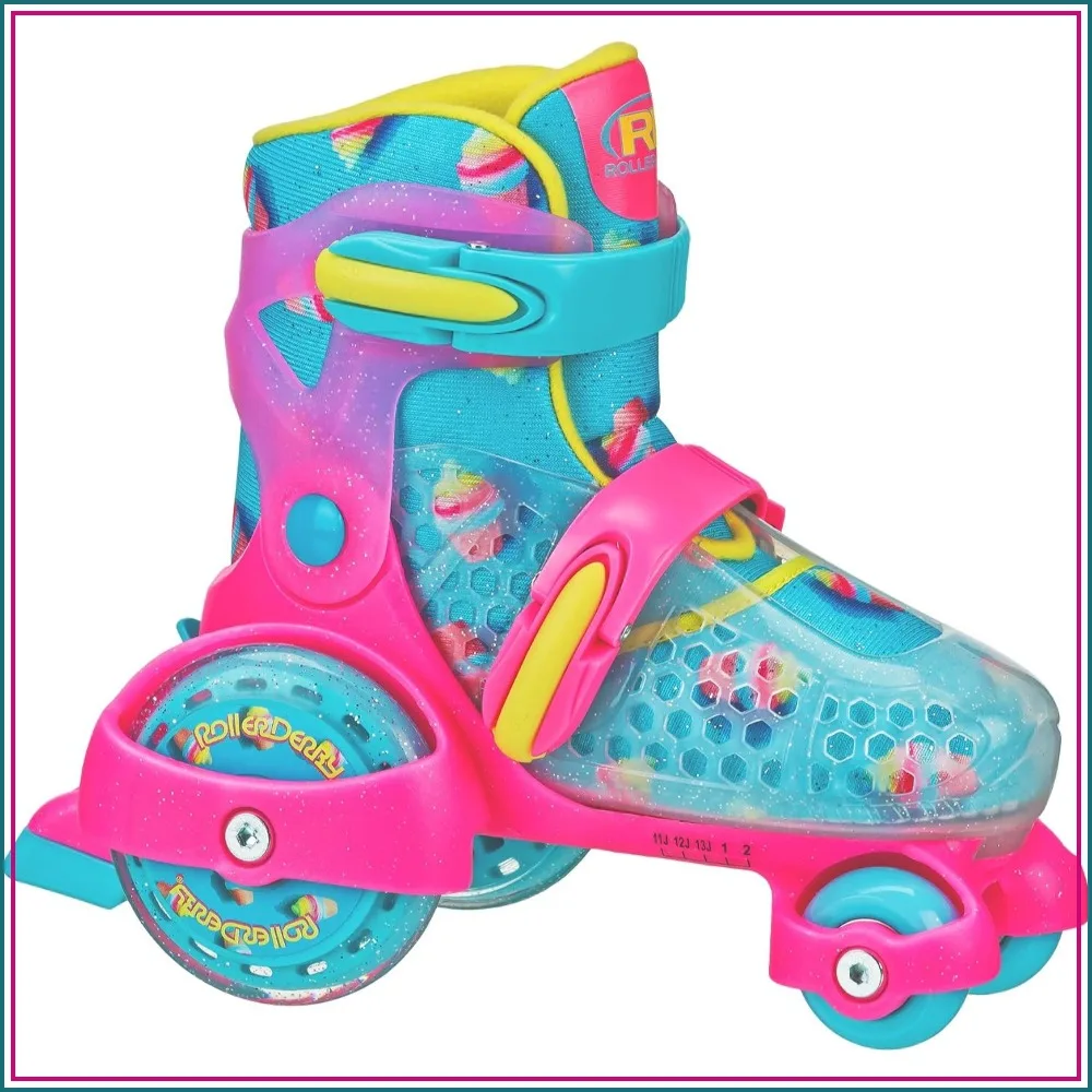 Adjustable Roller Skates for Kids, 4 Size Options, Safe & Comfortable