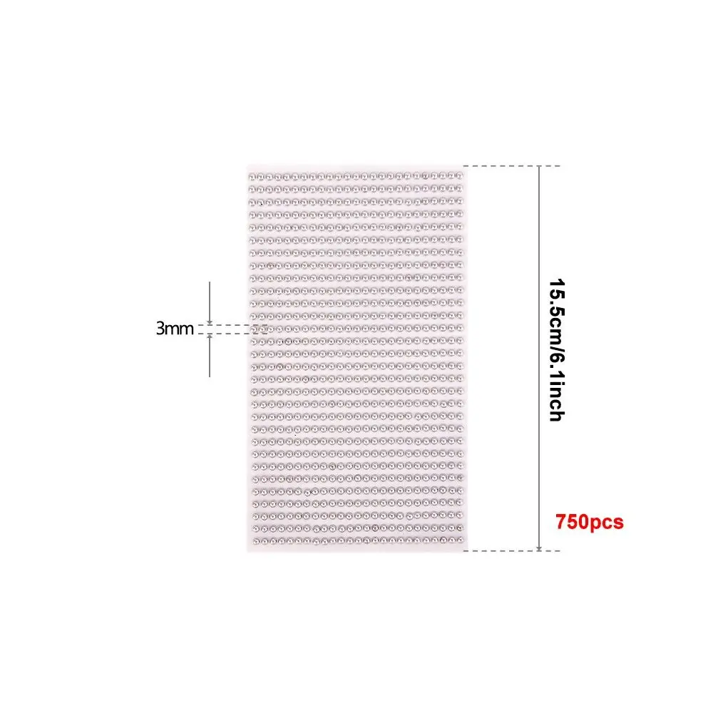 파티 3/4/5/6mm 라인스톤 스티커 DIY 플랫백 진주 보석 스티커 음악 축제 셀프 접착 3D 얼굴 보석 어린이 장난감
