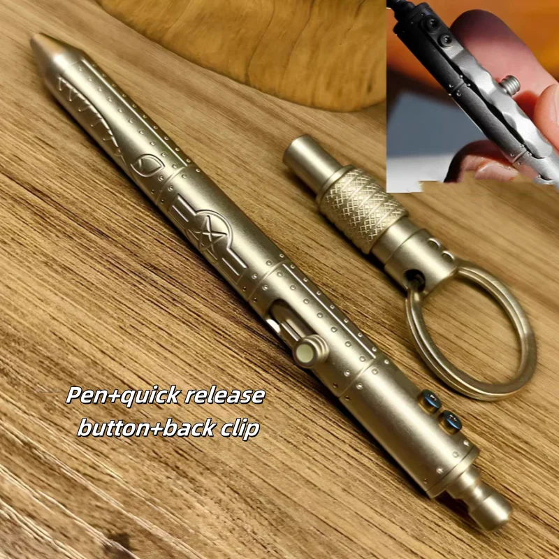 TC4 Titanium Alloy Tactical Pen LED Flashlight EDC Writing Tool Self Defense Keychain Survival Gear Gift for Men
