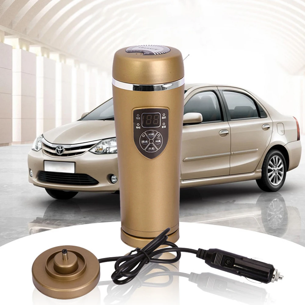 

12V/24V 100W 380Ml Car Heating Cup Car Cigarette Lighter Plug Small Appliance 100 Degree Electric Kettle Thermos Cup