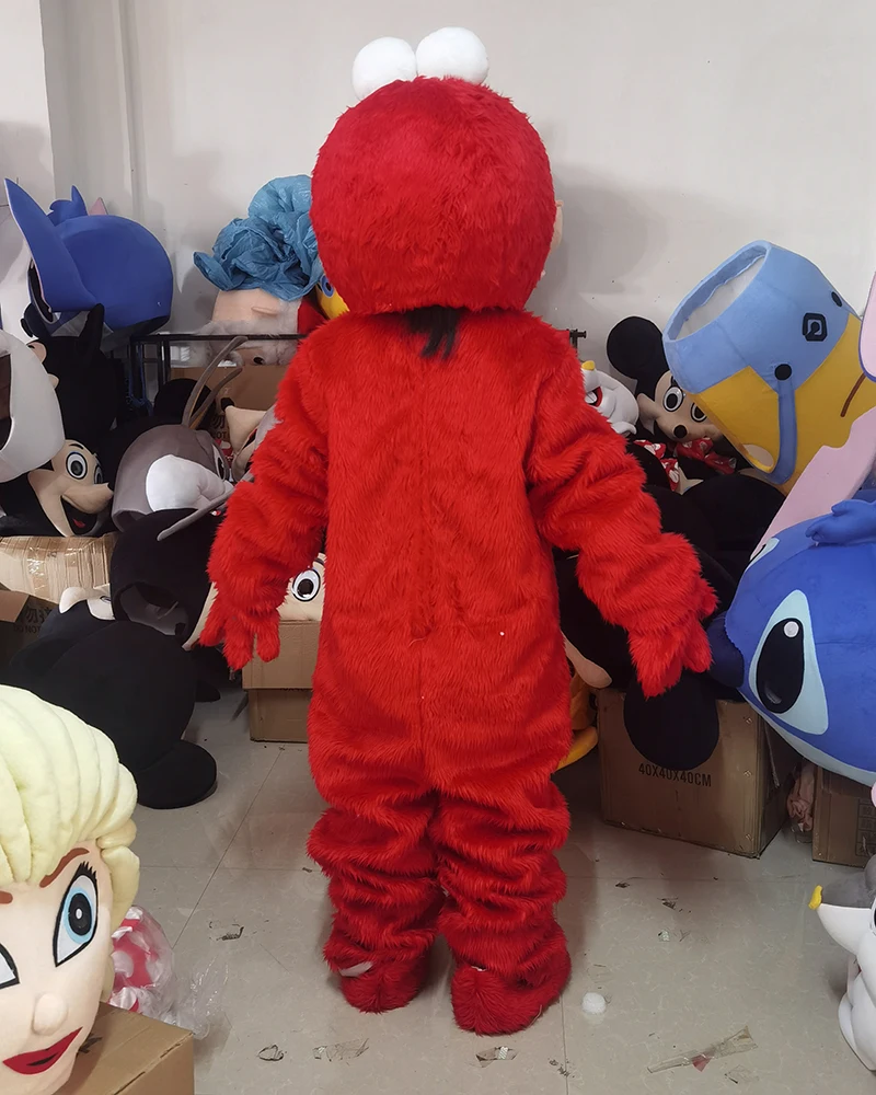 Costume della mascotte del mostro shaggy rosso Cosplay Anime Cartoon Walking Doll Holiday Party Activity Performance Set di carnevale di Halloween