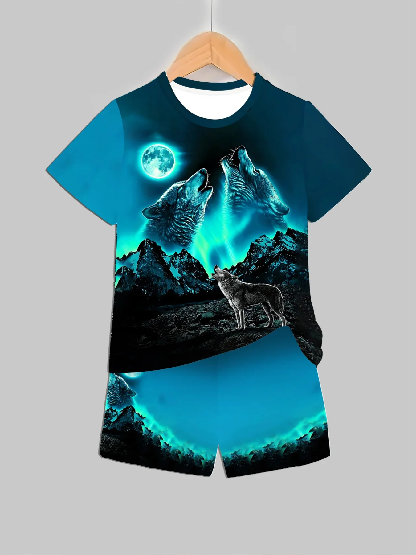 

Fashion Casual Street Men's T-Shirt Sets Summer Short Sleeve Shorts Quick Dry Breathable Printed Jersey Trendy Sportswear