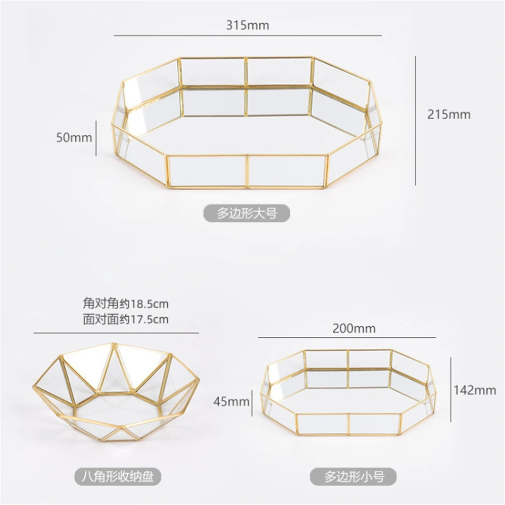 

Desktop Cosmetic Jewelry Tray Glass Storage Tray Makeup Storage Tray Home Decor Jewelry Display Stand Household Organizer Plate