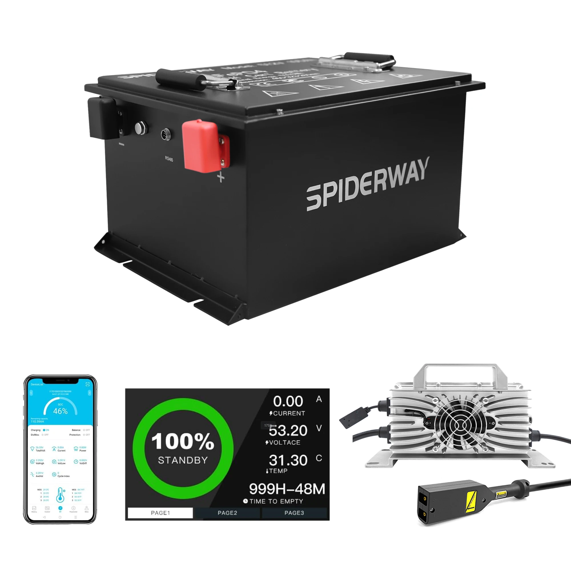 

48V 150Ah Golf Cart LiFePO4 Lithium Battery with 25A Fast Charger for EZGO TXT