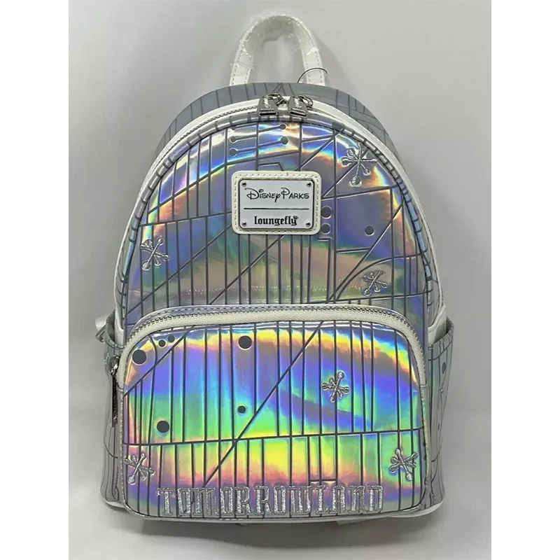 

2024 Loungefly Disney Park TV Movie Exclusive Mini Rucksack Tomorrowland Silver sequin backpack Student backpack kids gift