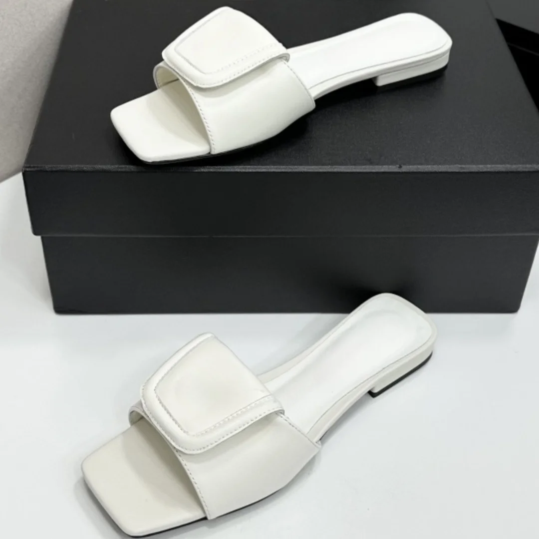 Luxury Brand Casual Slides Flat Sandals Women's Slides Outdoor Sandals Fashion Slides Beach Footwear Genuine Leather Premium