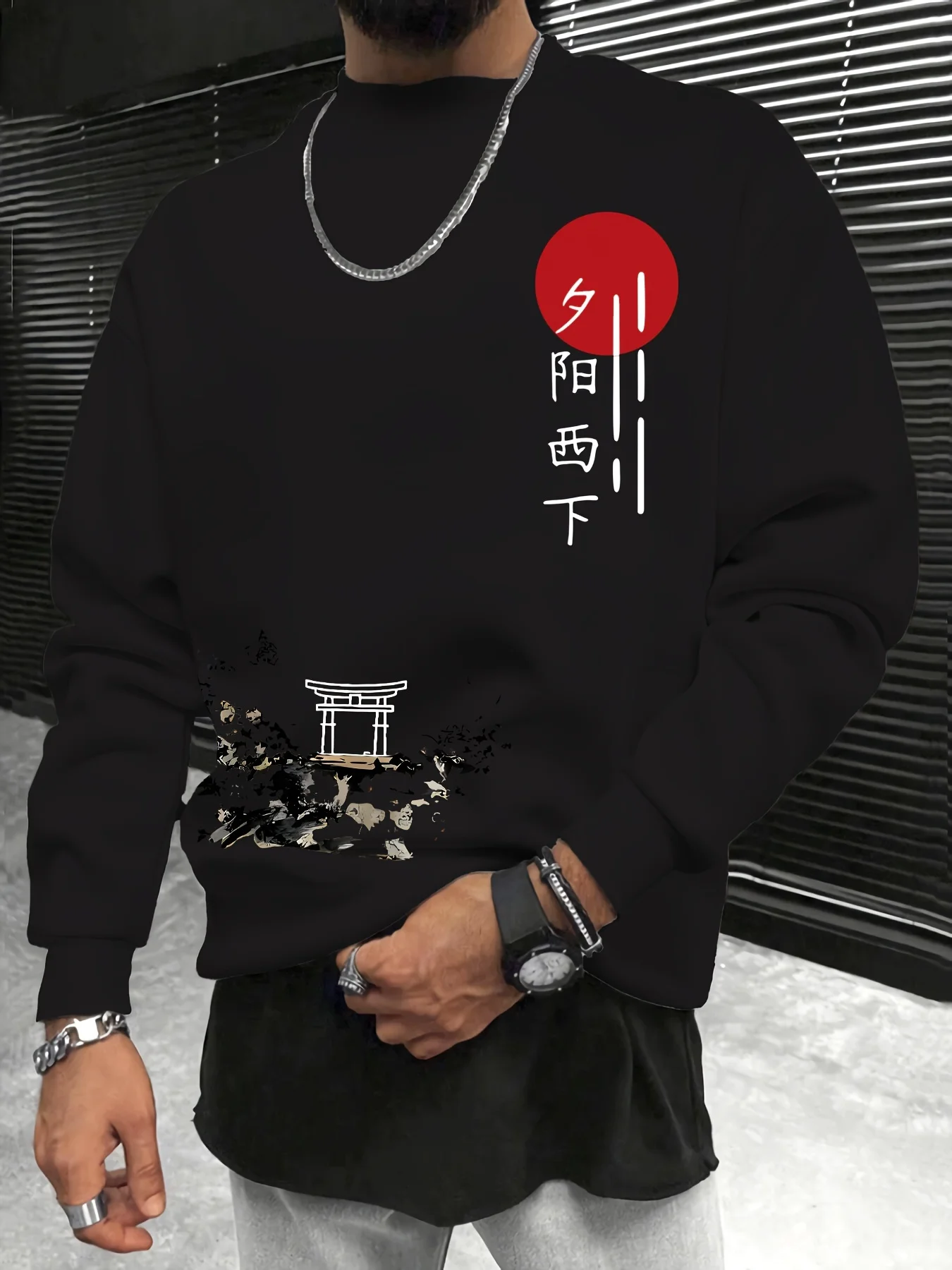 Fashion Printed Crewneck Sweatshirt Bull King Selection)