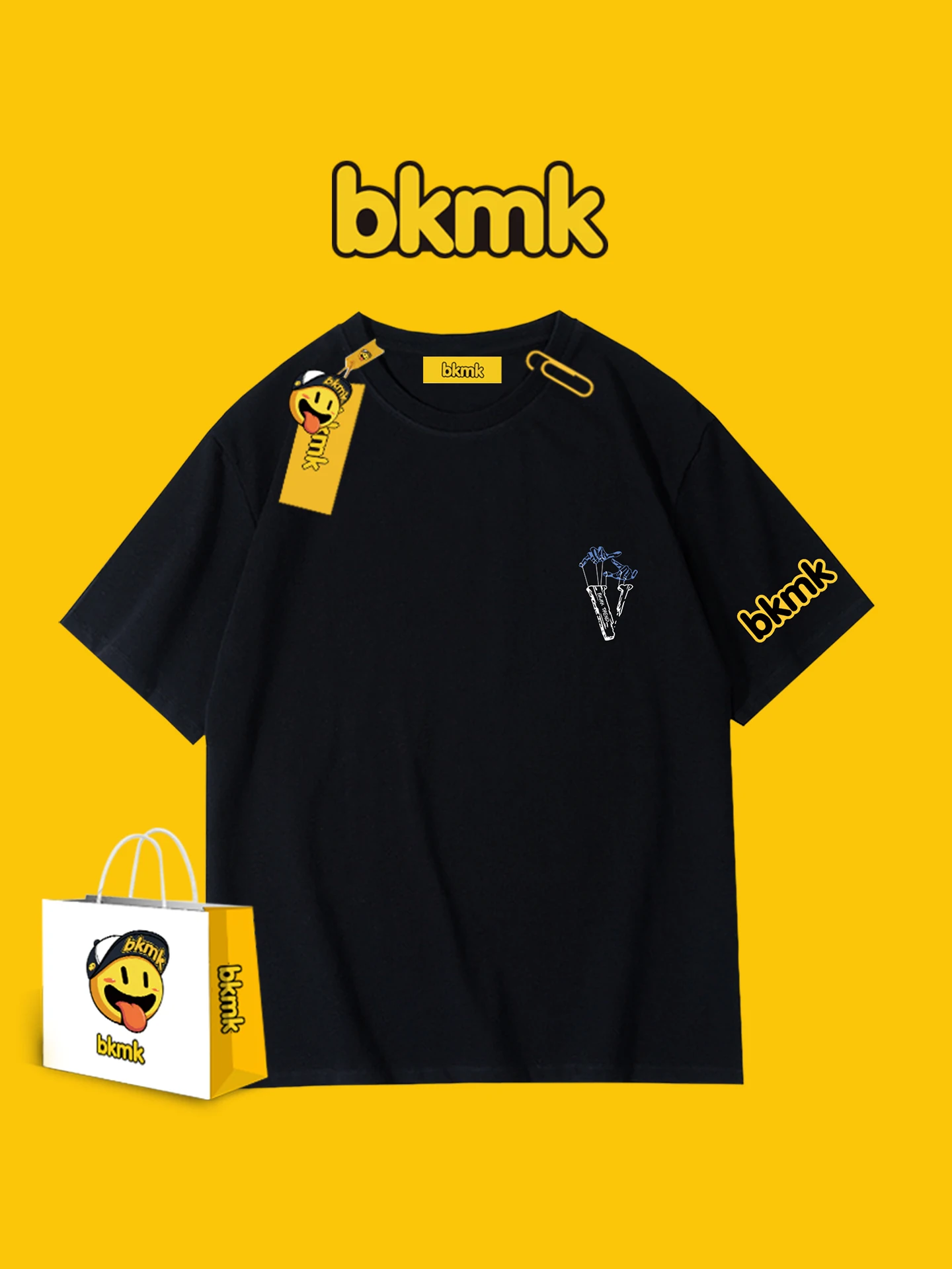 bkmk-trendy-brand-loose-fit-cotton-t-shirt-short-sleeve-men's-shirt-breathable-comfortable-round-neck-pure-cotton-summer-top
