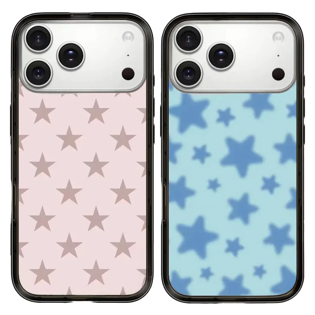 

Stars Dots New Type Acrylic Black Border Magnetic Case: Compatible with IPhone 17 16 15 14 13 Pro Max 17 Air