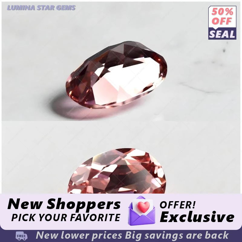 

Искусственно выращенный камень Padparadscha красного цвета, овальной формы, VVS1, для изготовления ювелирных украшений, оптом, с сертификатом