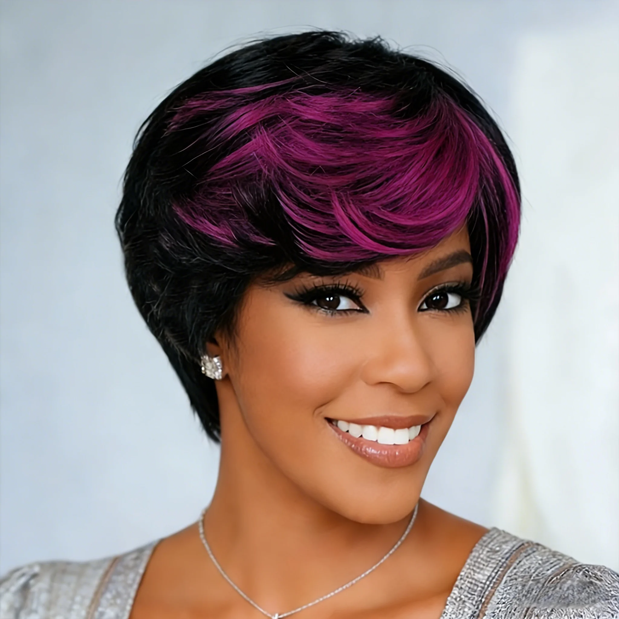 1B Purple Pixie Cut…