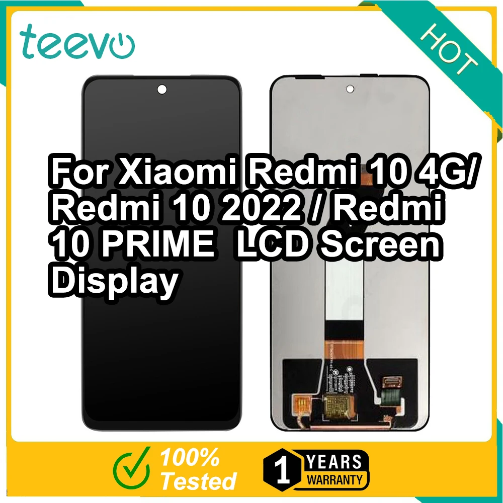 

Teevo LCD For Xiaomi Redmi 10 4G/ Redmi 10 2022 / Redmi 10 PRIME Screen Display & Touch Screen Digitizer Black